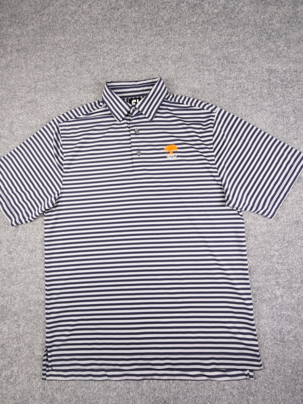 FootJoy Oak Tree National Pro Shop Golf Polo Mens M Navy Gray Striped - Picture 5 of 9